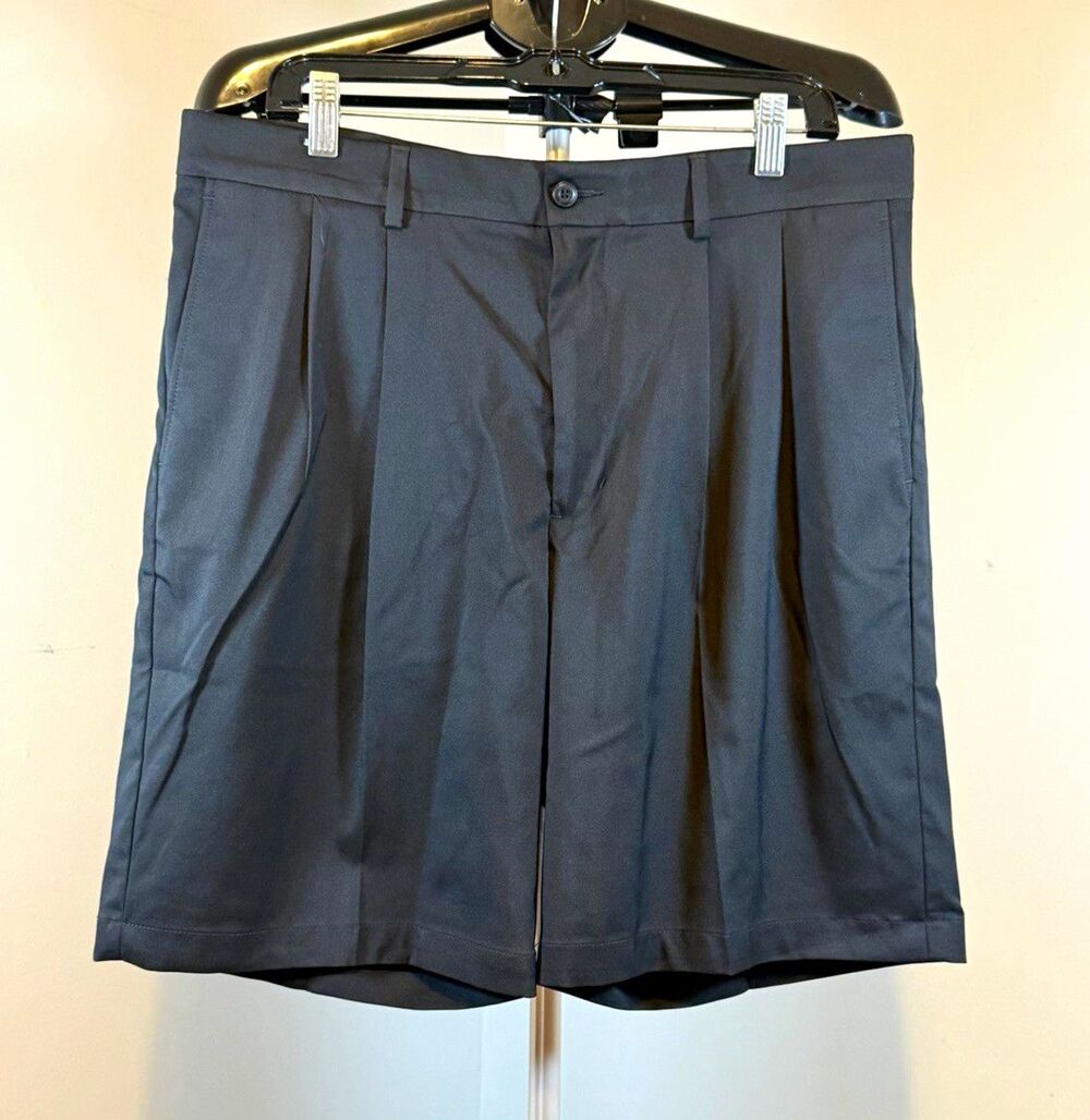 Pro Tour Men's Black Golf Shorts 34W 9" Inseam Flat Front Pockets